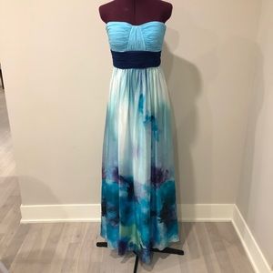 Laura 100% silk strapless dress - gown